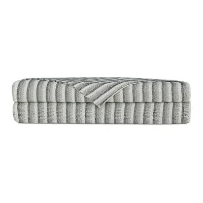 Eastern Accents River Striped Coverlet In Black;cream