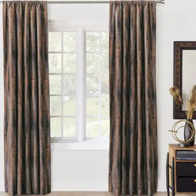 Eastern Accents Rocco Abstract Room Darkening Rod Pocket Single Curtain Panel In Ivory;neutral