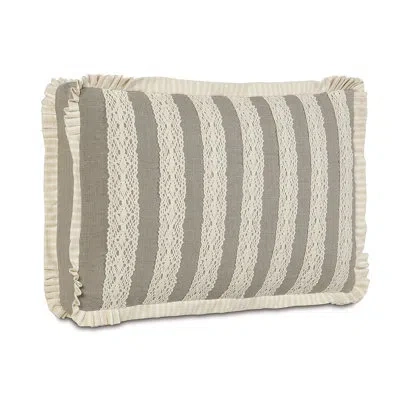 Eastern Accents Sabelle Breeze Linen Boxed Lumbar Pillow Cover & Insert In Gray