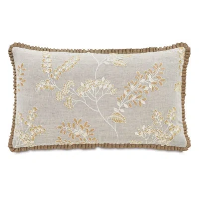 Eastern Accents San Savino Floral Linen Throw Pillow In Gold;ivory
