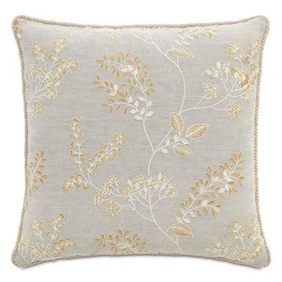 Eastern Accents San Savino Floral Linen Throw Pillow In Gold;ivory