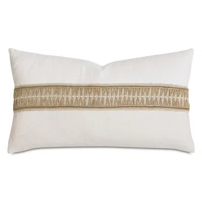 Eastern Accents Sanders Linen Blend Lumbar Rectangular Pillow Cover & Insert In Brown;cream