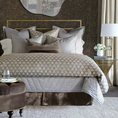 Eastern Accents Silvio Metallic Duvet Cover In Metallic Gold,silver