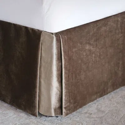 Eastern Accents Silvio Velvet 16" Bed Skirt In Brown