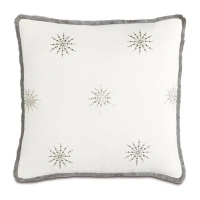 Eastern Accents Starry Night Linen Blend Zipper Sham In Silver