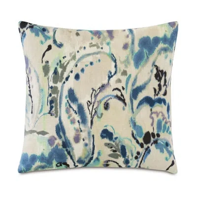 Eastern Accents Tabitha By Studio 773 Paisley Square Pillow Cover & Insert In Blue;beige
