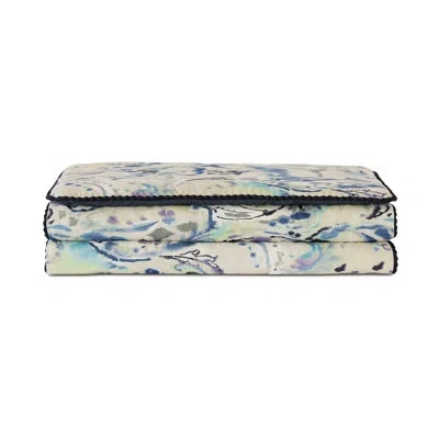 Eastern Accents Tabitha Linen Blend Bed Runner In White;indigo