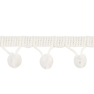 Eastern Accents Taylor Ball Trim Fabric In White