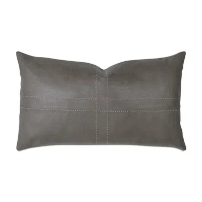 Eastern Accents Telluride Leather Lumbar Pillow Cover & Insert In Gray