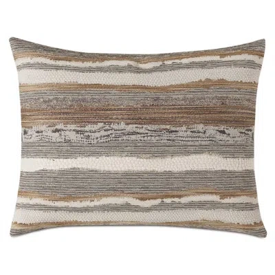 Eastern Accents Teryn Brown/white/gray Cotton Blend Piece Sham In Brown;white;gray