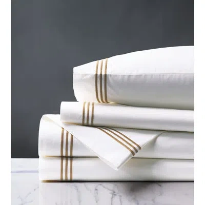 Eastern Accents Tessa 4 Piece 200 Thread Count Egyptian Certified Cotton Percale Sheet Set In White,antique