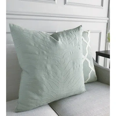 Eastern Accents Tilly Spa Square Linen Pillow Cover & Insert In Blue