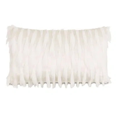 Eastern Accents Tinsel Fur Decorative Pillow In White