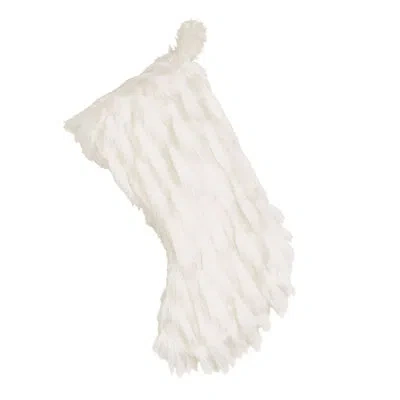 Eastern Accents Tinsel Fur Stocking In Jadis Snow