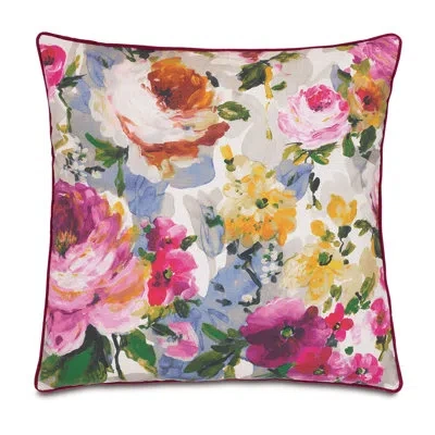 Eastern Accents Tresco Bloom Down Floral Euro Sham In Blue;yellow;pink