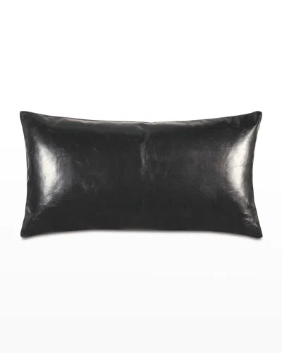 Eastern Accents Tudor Leather Decorative Pillow In Onyx In Black