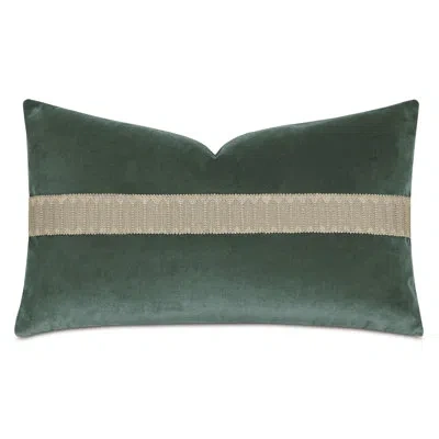 Eastern Accents Uma Metallic Border Decorative Pillow In Pine In Green