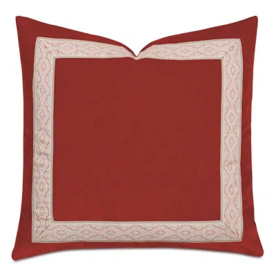 Eastern Accents Uma Ogee Border Decorative Pillow In Rust In Orange