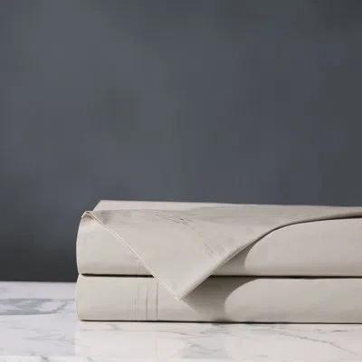 Eastern Accents Vail 200 Thread Count Egyptian-quality Cotton Percale Flat Sheet In Bisque