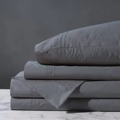 Eastern Accents Vail Egyptian Certified Cotton Percale Sheet Set In Slate