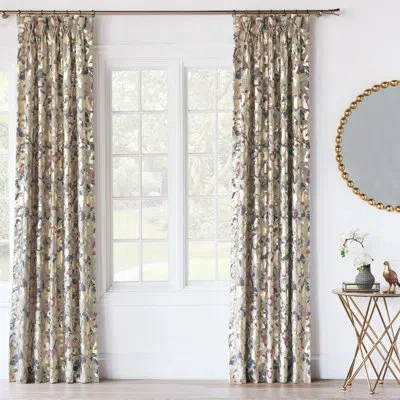 Eastern Accents Valentina Abstract Room Darkening Pinch Pleat Single Curtain Panel In Purple;metallic