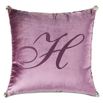 Eastern Accents Valentina Engraved Monogram Square Pillow Cover & Insert In Purple