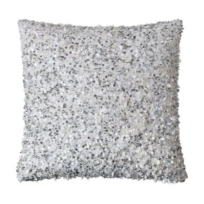 Eastern Accents Vionnet Crystal Platinum Throw Pillow Cover & Insert In Faux Down