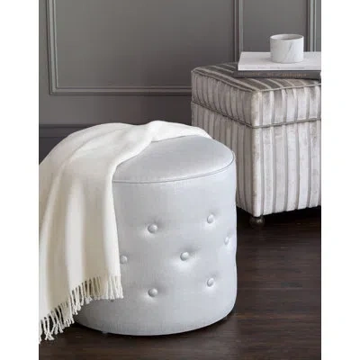 Eastern Accents Vionnet Tufted Ottoman In Money,silver