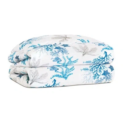 Eastern Accents Vizcaya Estelle Ocean/nuvola Classic White Standard Cotton Comforter In Estelle Ocean,nuvola Classic White