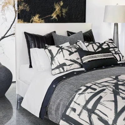 Eastern Accents Zelda Charcoal Acrylic Reversible Comforter In Charcoal,black