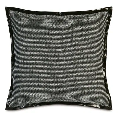 Eastern Accents Zelda Leather Flange Decorative Pillow In Black