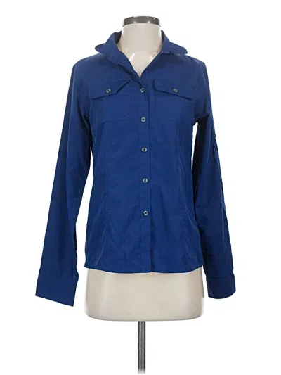 Pre-owned Eastern Mountain Sports Long Sleeve Blouse In Blue