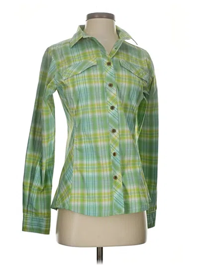 Pre-owned Eastern Mountain Sports Long Sleeve Blouse In Green