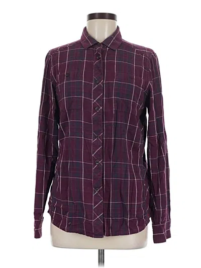 Pre-owned Eastern Mountain Sports Long Sleeve Button Down Shirt In Burgundy