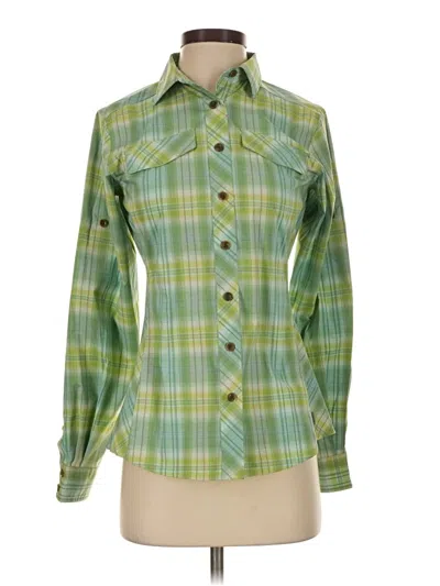 Pre-owned Eastern Mountain Sports Long Sleeve Button Down Shirt In Green
