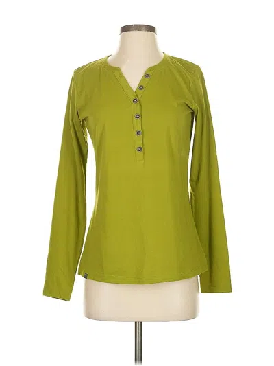 Pre-owned Eastern Mountain Sports Long Sleeve Henley Shirt In Green