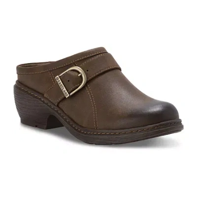 Eastland Cameron Womens Round Closed Toe Clogs In Brown