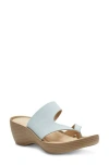 Eastland Laurel Leather Platform Wedge Sandal In Blue