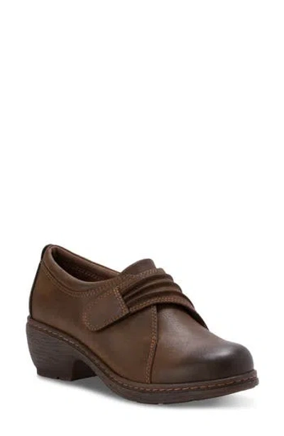 Eastland Maggie Gathered Heeled Loafer In Bomber Brown