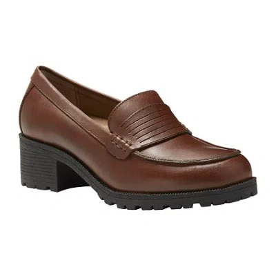 Eastland Newbury Womens Round Closed Toe Loafers In Brown