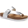 Eastland Shauna Toe Loop Slide Sandal In Silver