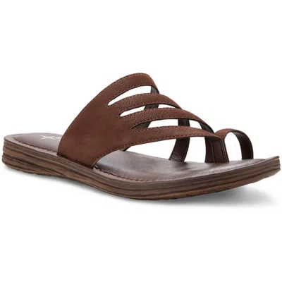Eastland Tess Womens Faux Suede Toe Loop Flip-flops In Brown