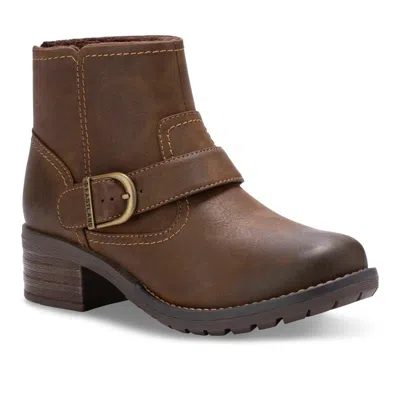 Eastland Women's  Peyton Boots Brown Block Heel Ankle Bootie Hawk1556