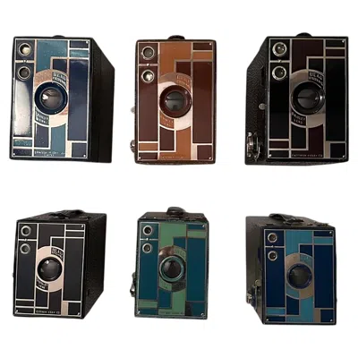 Pre-owned Eastman Kodak Collection Of 6 Art Deco Kodak Beau Brownie Cameras By Walter Dorwin Teague In Black