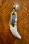 Easton Elle Women's Blue Kyanite Shell Pendant In Gold/white