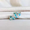 Easton Elle Women's Paradise Hoops In Silver/turquoise In Multi