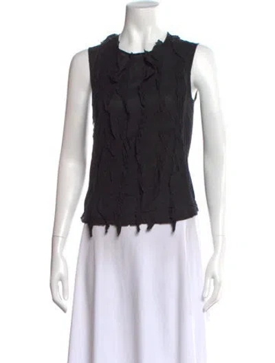 Pre-owned Easton Pearson Crew Neck Sleeveless Top In Black