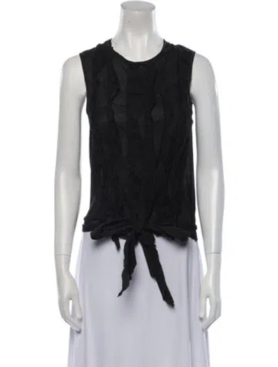 Pre-owned Easton Pearson Scoop Neck Sleeveless Top In Black