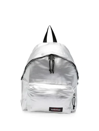 Eastpak Day Pak'r Metallic-effect Logo-patch Backpack In Silver