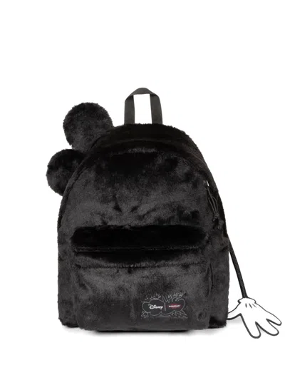 Eastpak Faux-fur Mickey Mouse Backpack In Black
